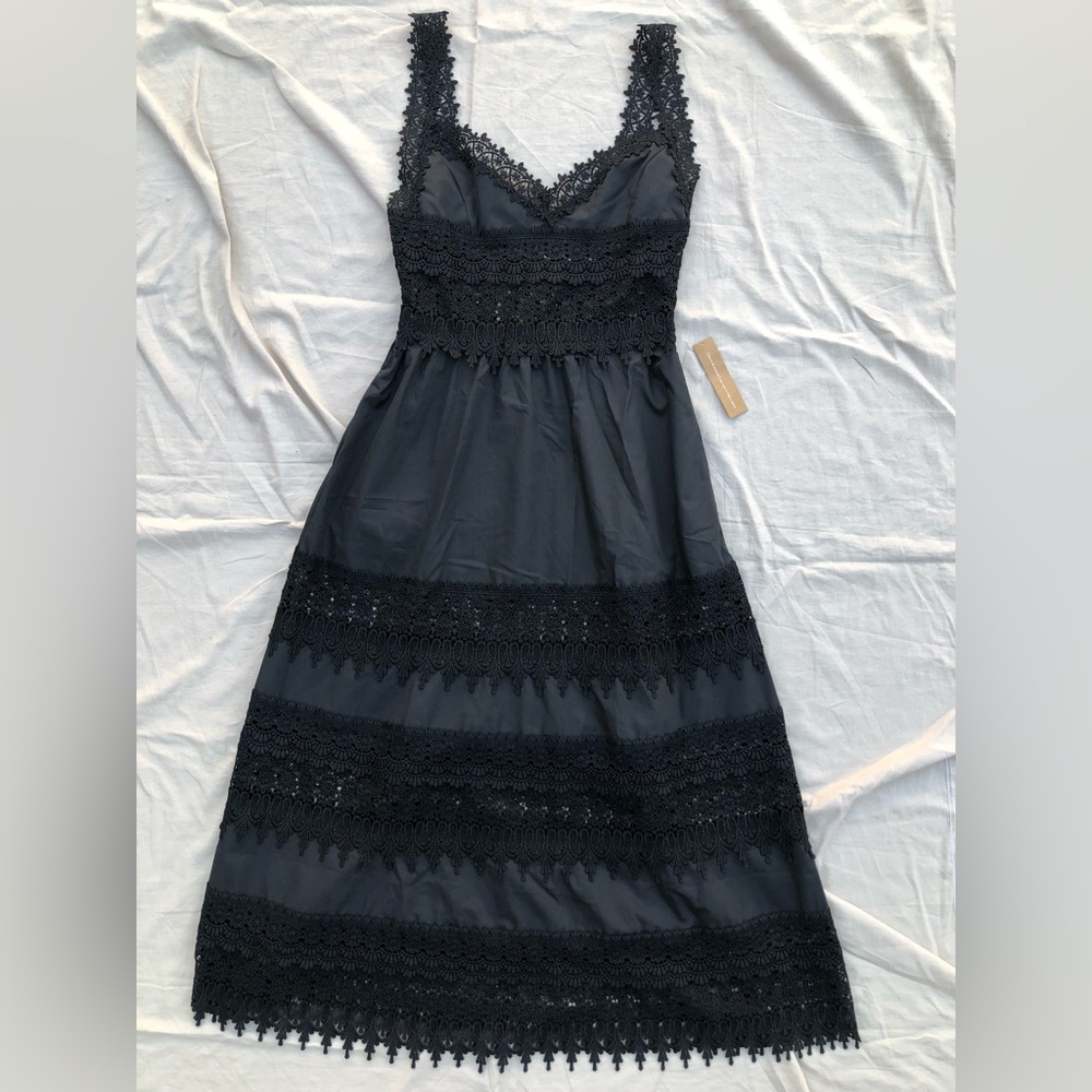O.P.T Cello Lace Maxi Black Dress